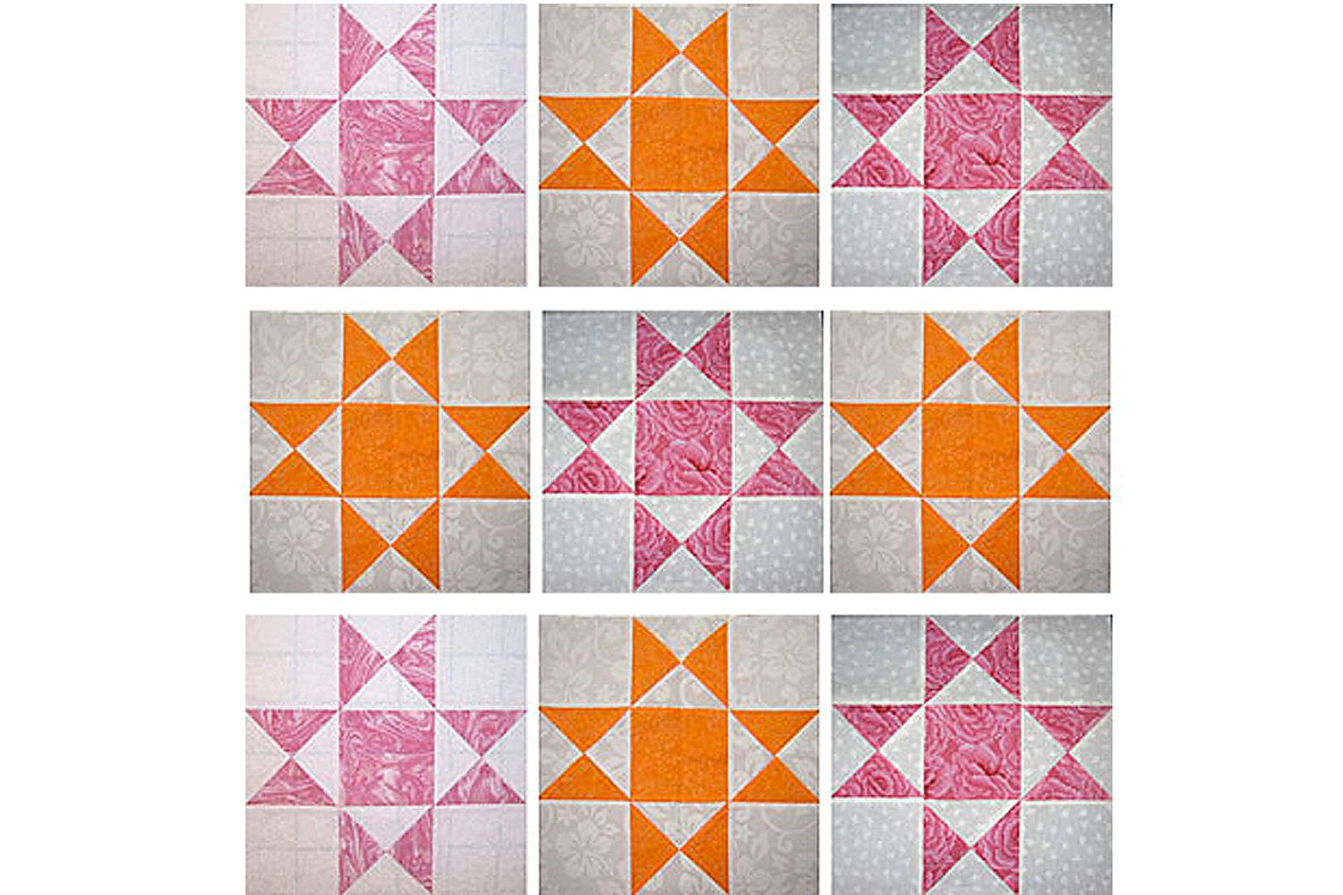 12 Ohio Star Quilt Block Pattern
