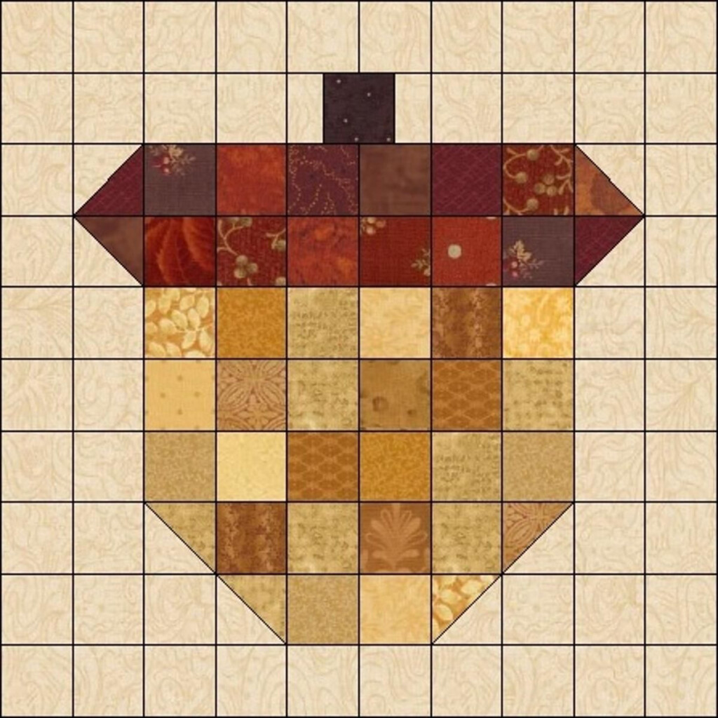 Acorn Quilt Block Pattern In 2020 Fall Quilt Patterns Fall Quilts 
