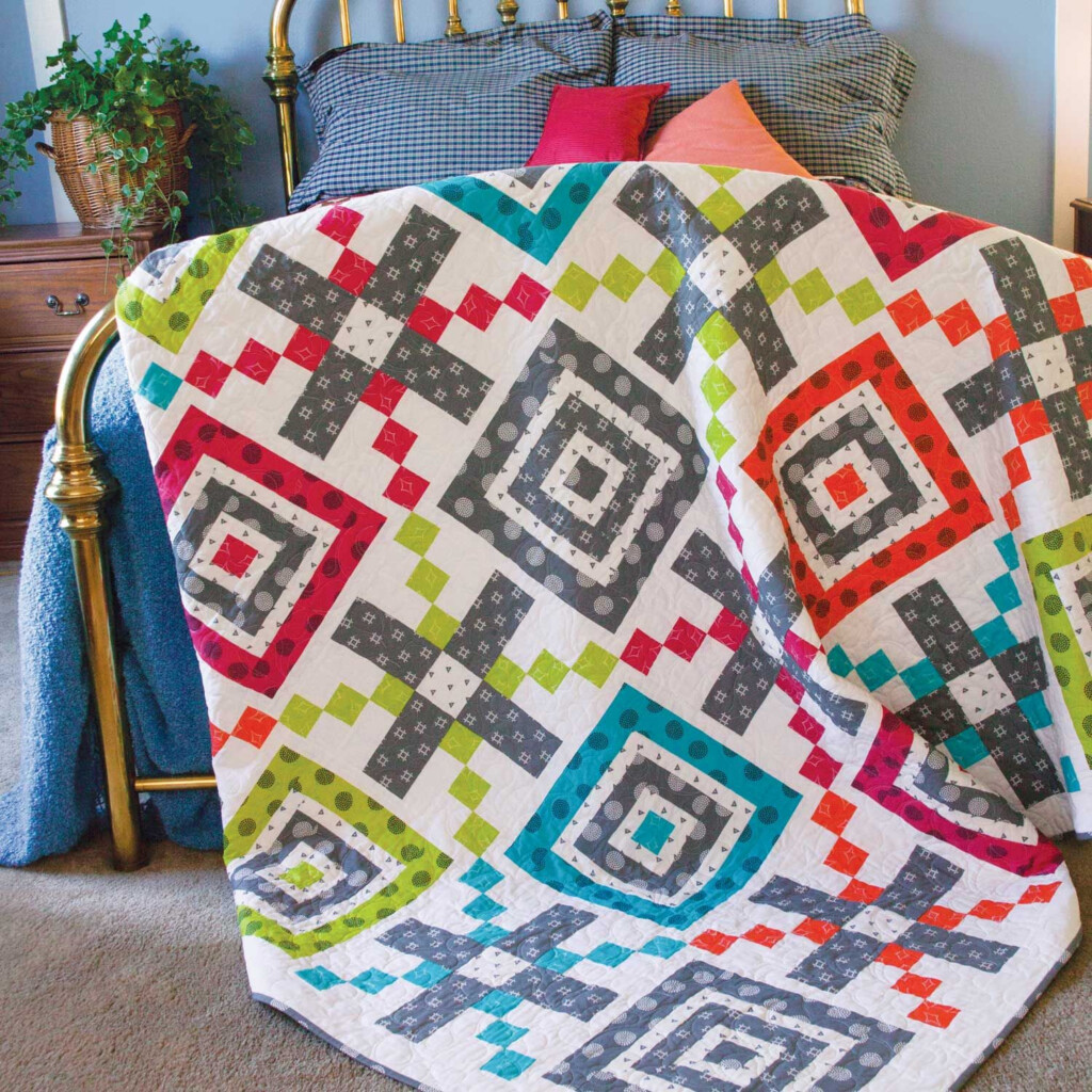 Big Time Two Block Queen Size Quilt Pattern Quilt Patterns Quilts 