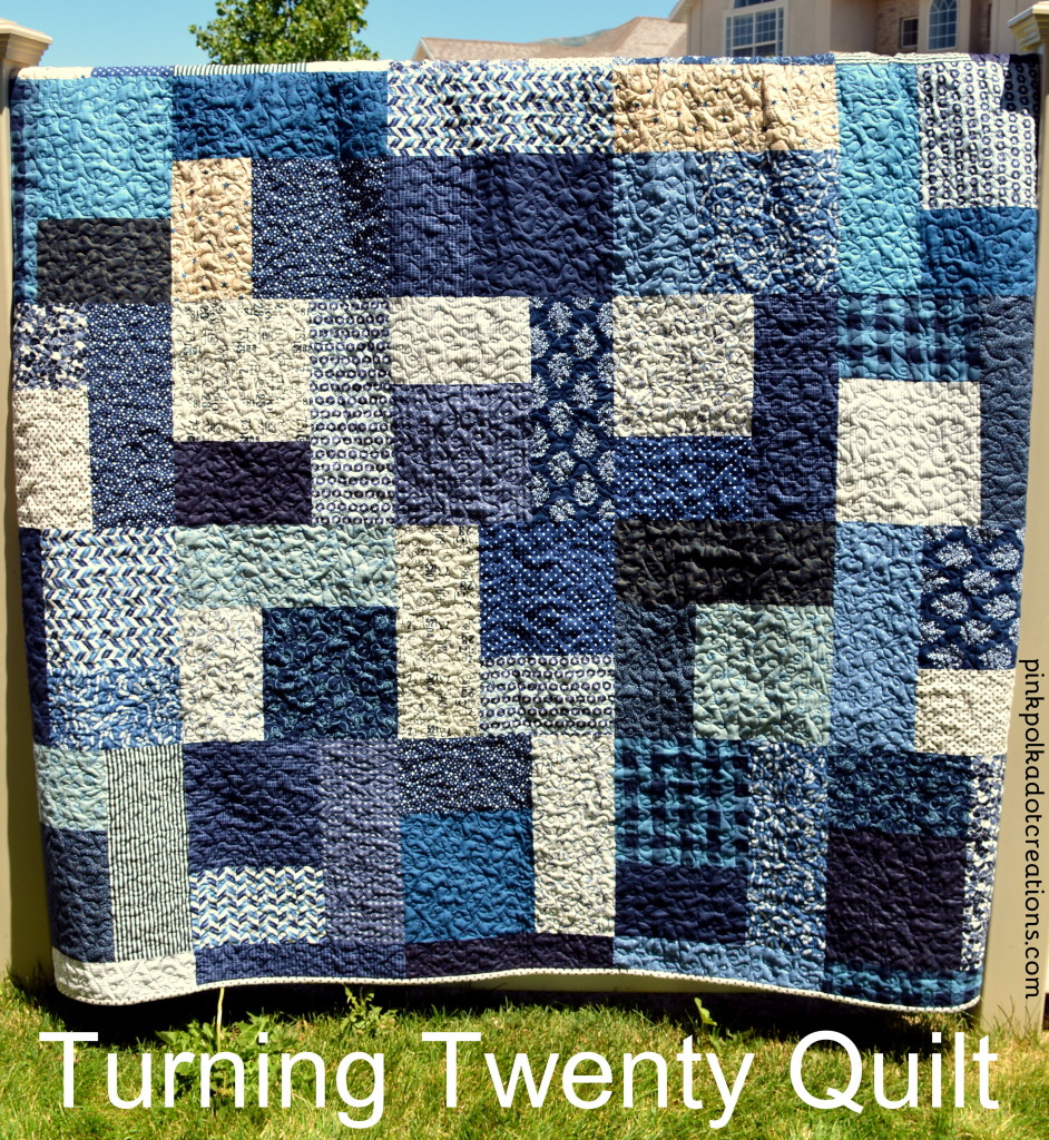 Blue Turning Twenty Quilt Pink Polka Dot Creations