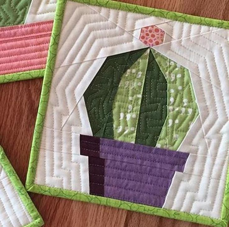Cactus Trio Quilt Block Patterns 8 X 8 Bluprint Quilt Blocks