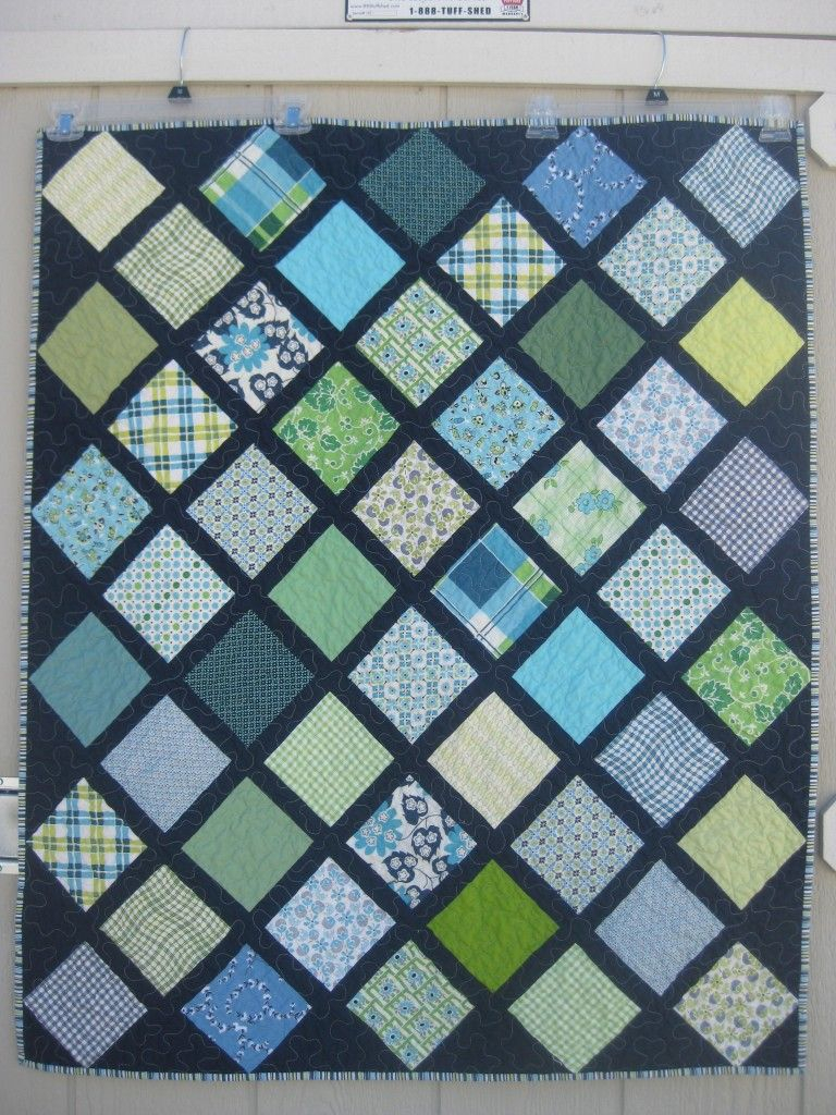 Charm Squares On Point Quilt With Link To Tutorial to Save You Doing