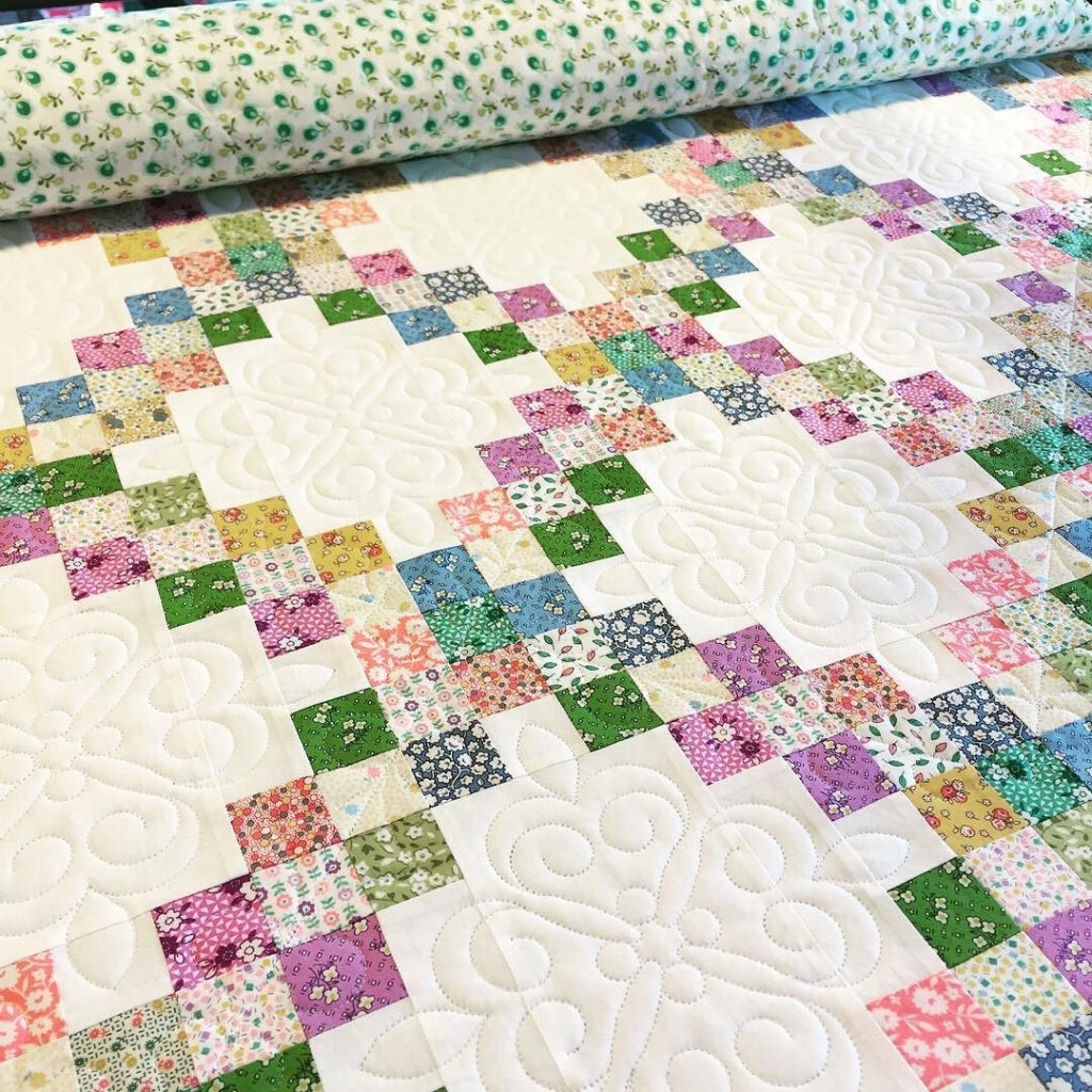 Custom Quilting Today Double Irish Chain Pieced By My Customer Judy 