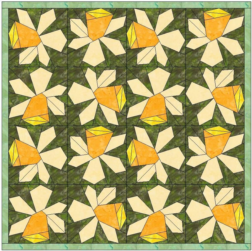 Daffodil Foundation Block By HumburgCreation Craftsy Quilts 