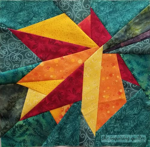 Fall Into A QAL Block 8 Autumn Leaf The Inquiring Quilter 