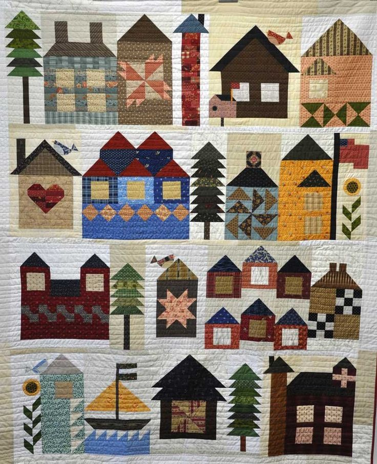 FREE Moda Village Quilt Patern House Quilt Patterns House Quilts Quilts