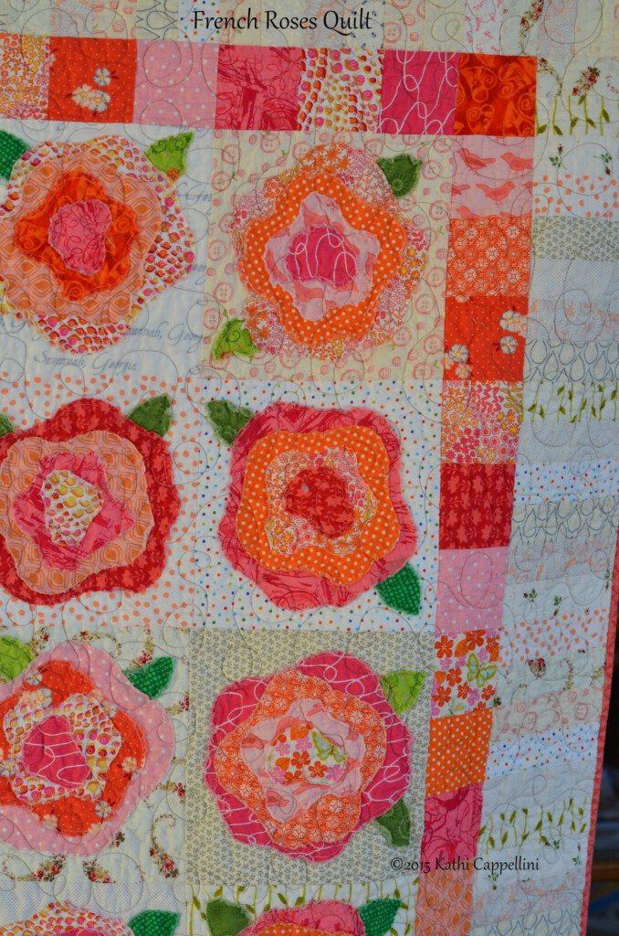 French Roses Flower Quilts Rose Quilt Colorful Quilts