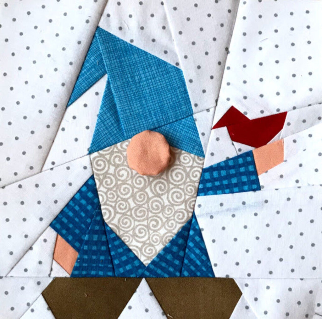 GNOME With A BIRD Paper Pieced Block Pattern In PDF Etsy Paper 