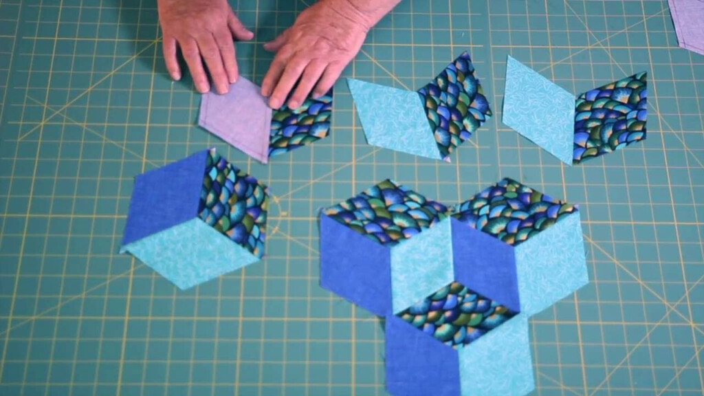 How To Mark And Sew Tumbling Blocks Tumbling Blocks Quilt Quilt 