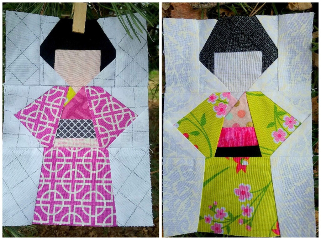 Kokeshi Doll Quilt Block Pattern Blossom Heart Quilts Japanese 