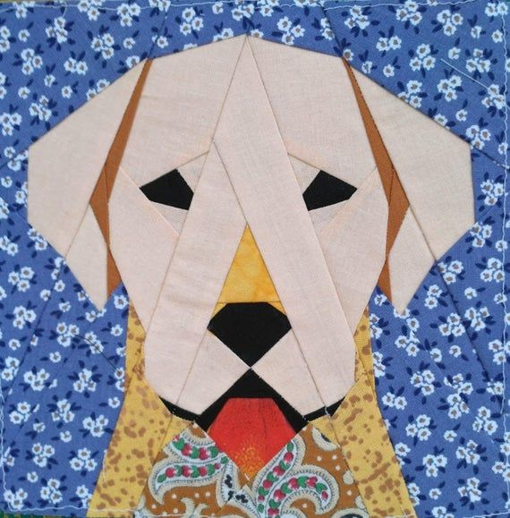 Labrador Quilt Block Etsy In 2021 Animal Quilts Paper Pieced Quilt 