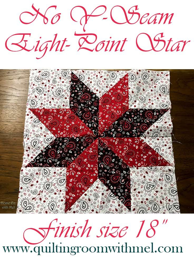 Large No Y Seam Eight Point Star Quilt Block Video Tutorial Quilt 