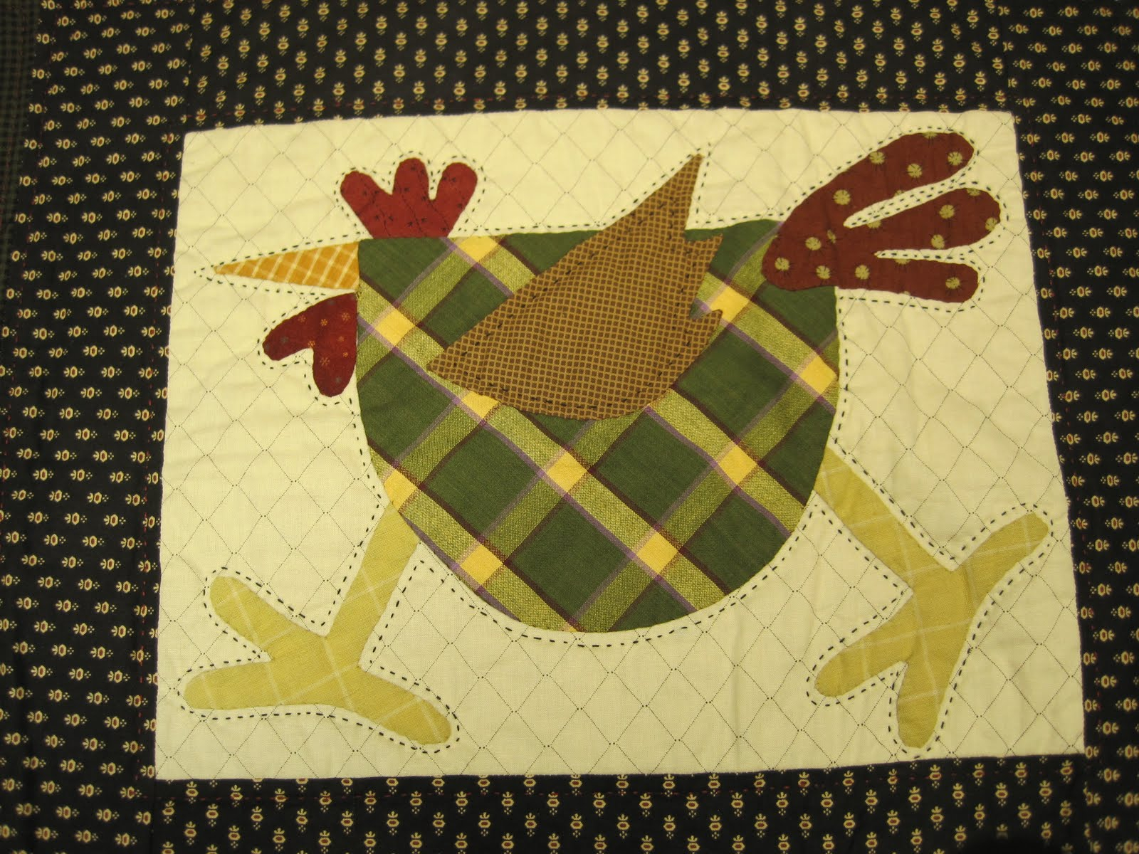 Chicken Quilt Block Pattern - QuiltBlockPatterns.net