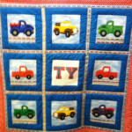 Machine Appliqued Truck Quilt wallhanging Baby Quilt Panels Baby