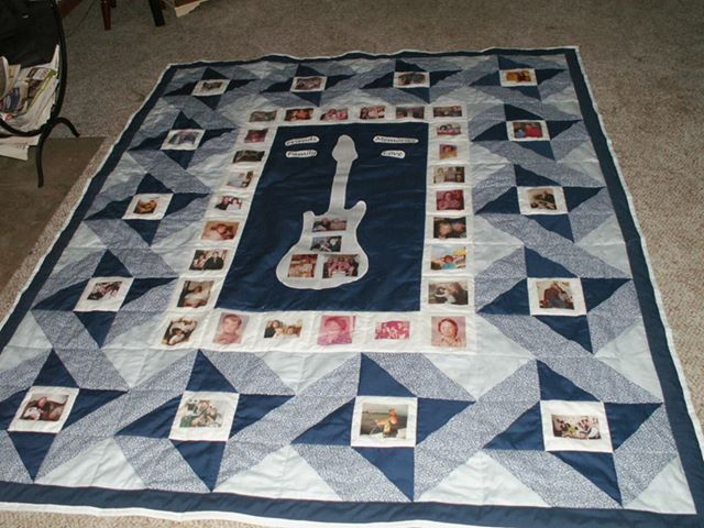 Memory Quilt In Blu3s And White Quilts Memory Quilt Quilt Block 