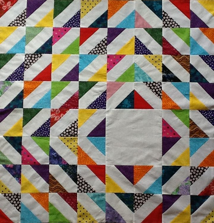 Multi Colored Signature Block Quilt Unfinished Size Is 44 By 44 