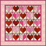 Patchwork Hearts Quilt Block Pattern