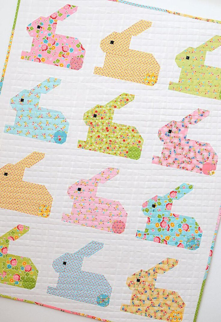 PDF Easter Quilt Pattern Hippity Hoppity Baby Quilt In 2020 Bunny 