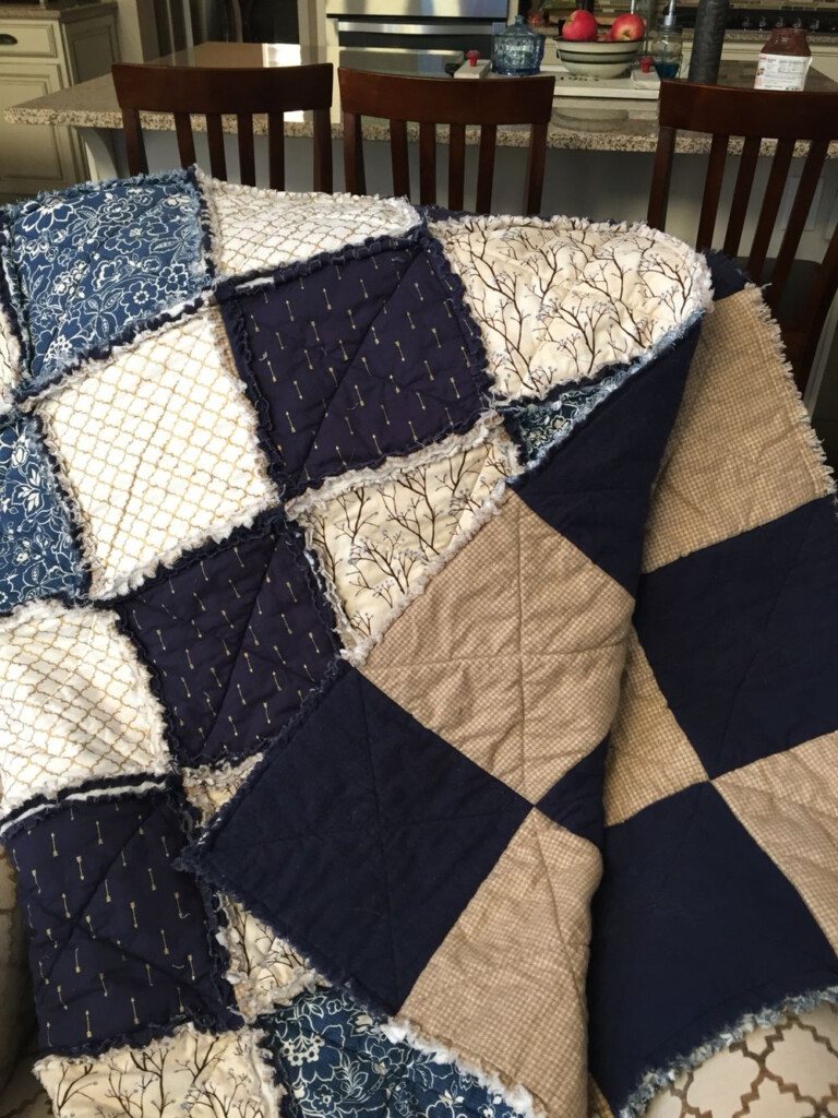 Rag Quilt 10x10 Blocks 9 Across 10 Rows Rag Quilt Quilts Blanket