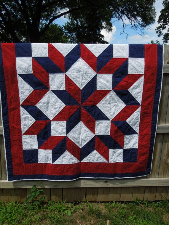 Red White And Blue Lap Quilt By MollyRoseQuilts On Etsy Quilts
