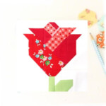 Rose Flower Quilt Block PDF Pattern Includes Instructions For 6 Inch