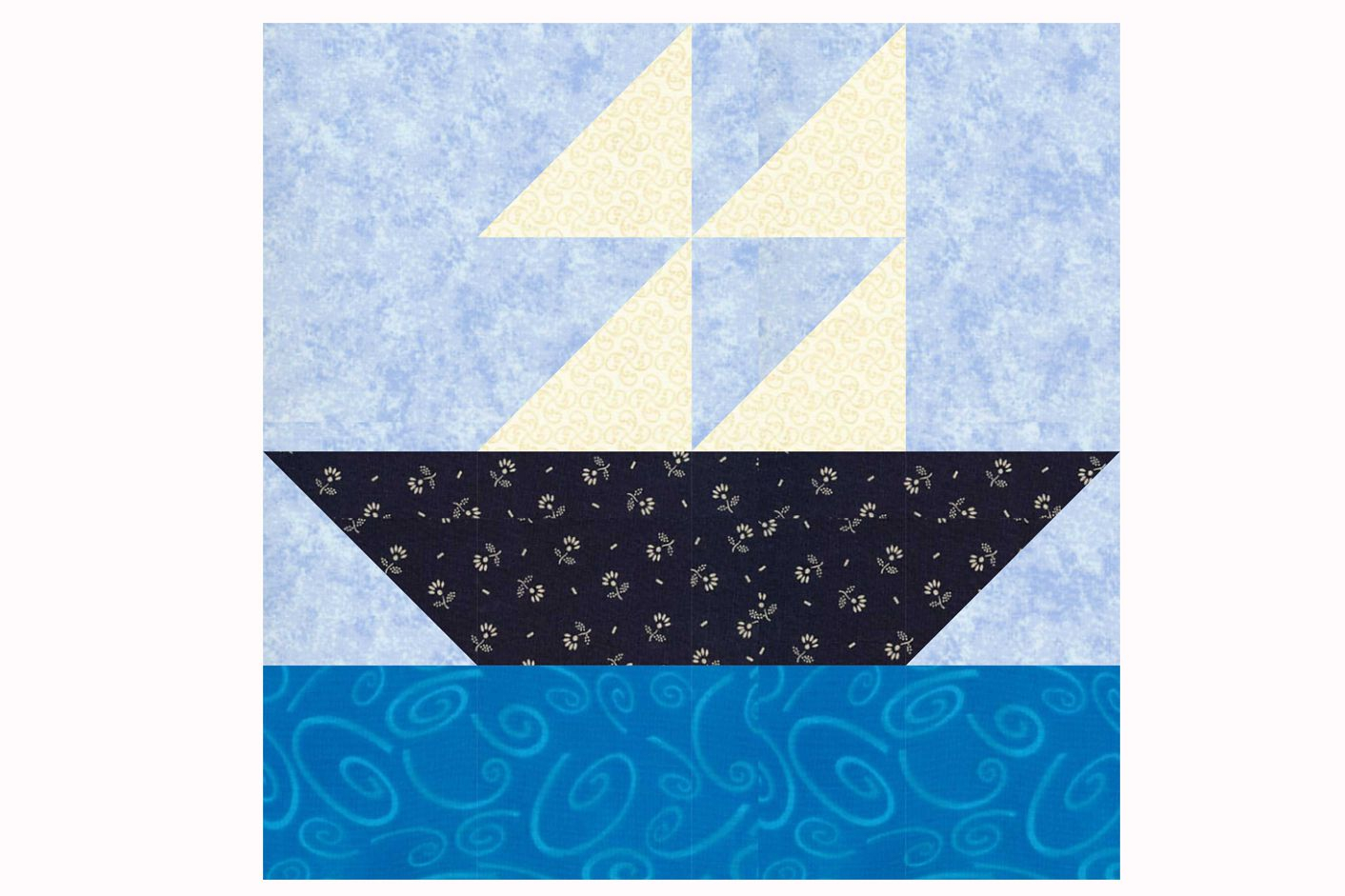 Sailboat Quilt Block Pattern In Two Sizes