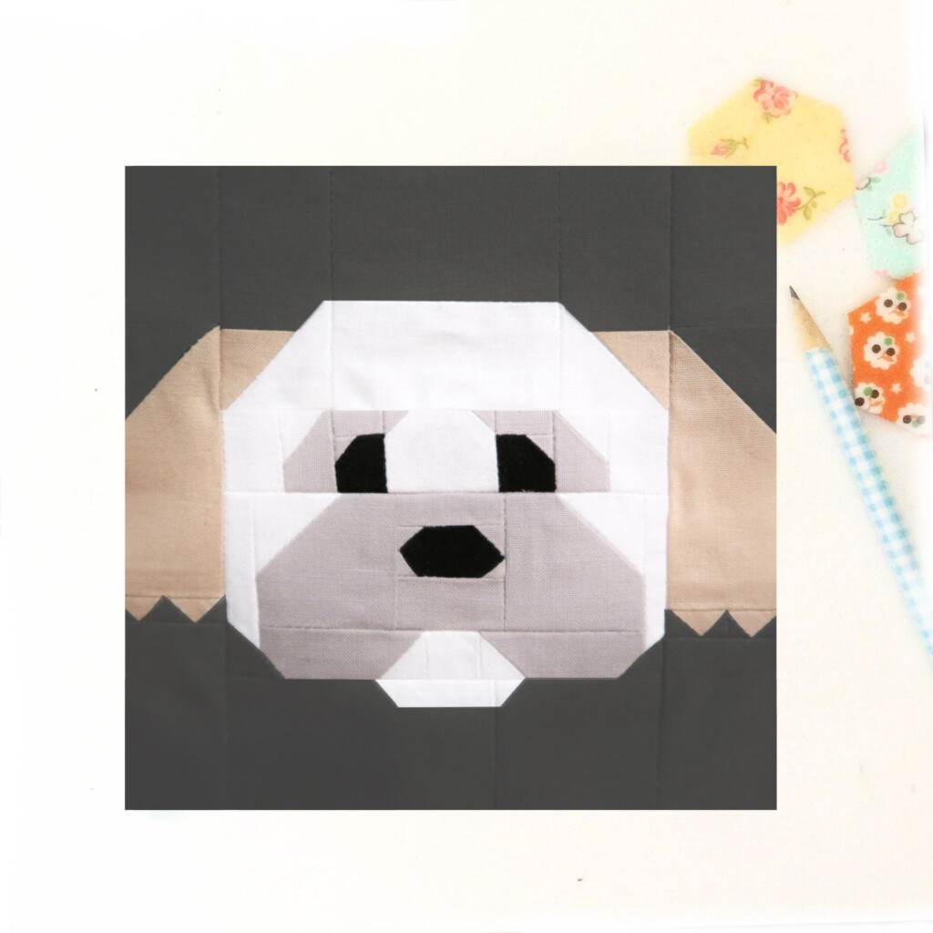 Shih Tzu Dog Puppy Quilt Block PDF Pattern Includes Etsy Dog Quilts 