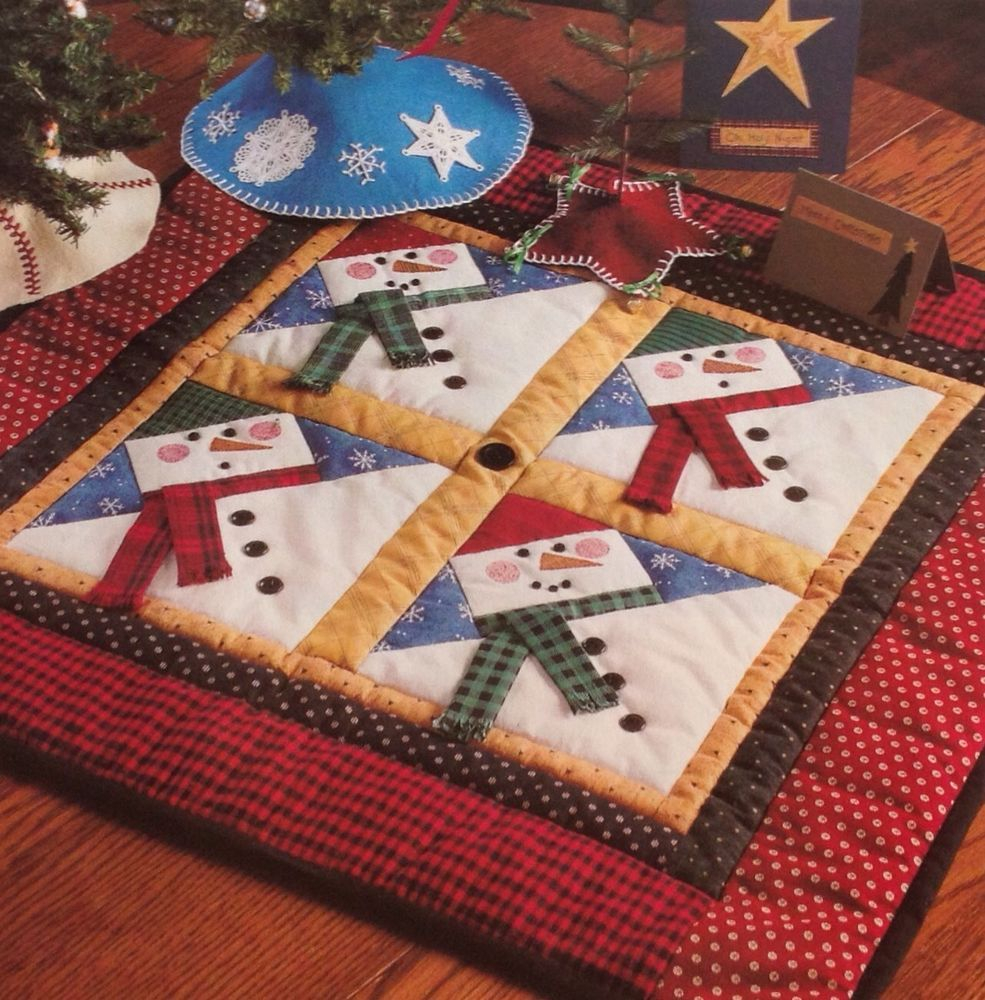 Snowman Patches Quilt Pattern Pieced Wall Or Table Topper Christmas 