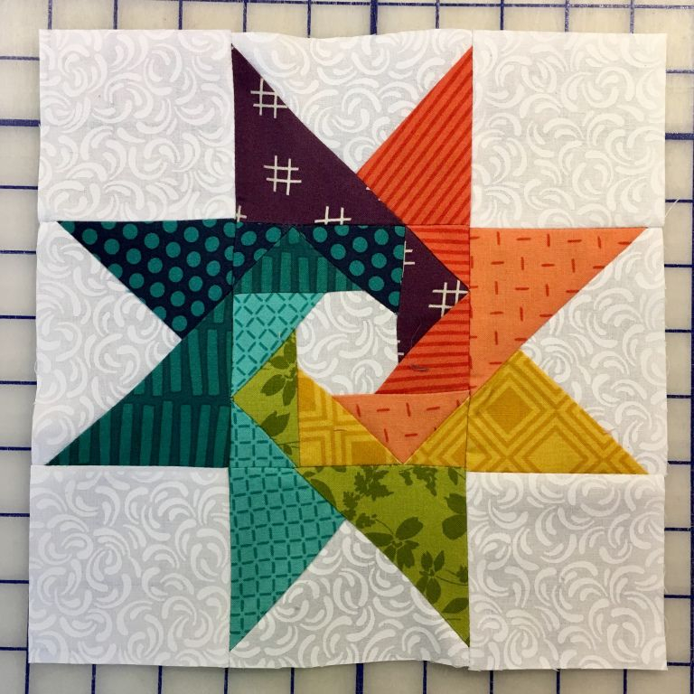 Spinning Star Quilt Block Pattern Free QuiltBlockPatterns