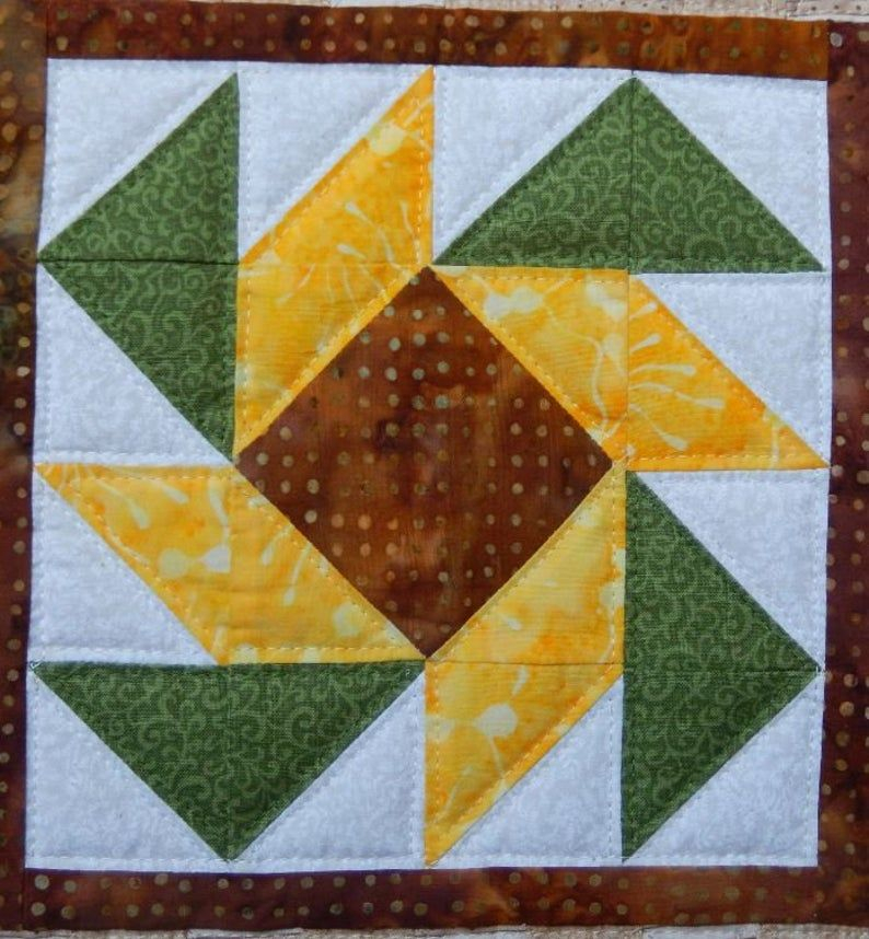 Star Flower Miniature Quilt PDF Pattern Etsy In 2020 Quilt Square 