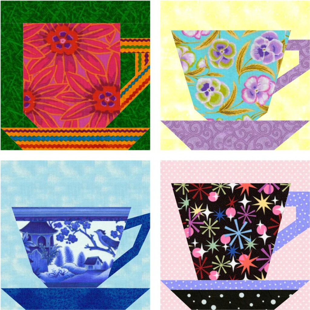 Free Coffee Cup Quilt Block Pattern - QuiltBlockPatterns.net