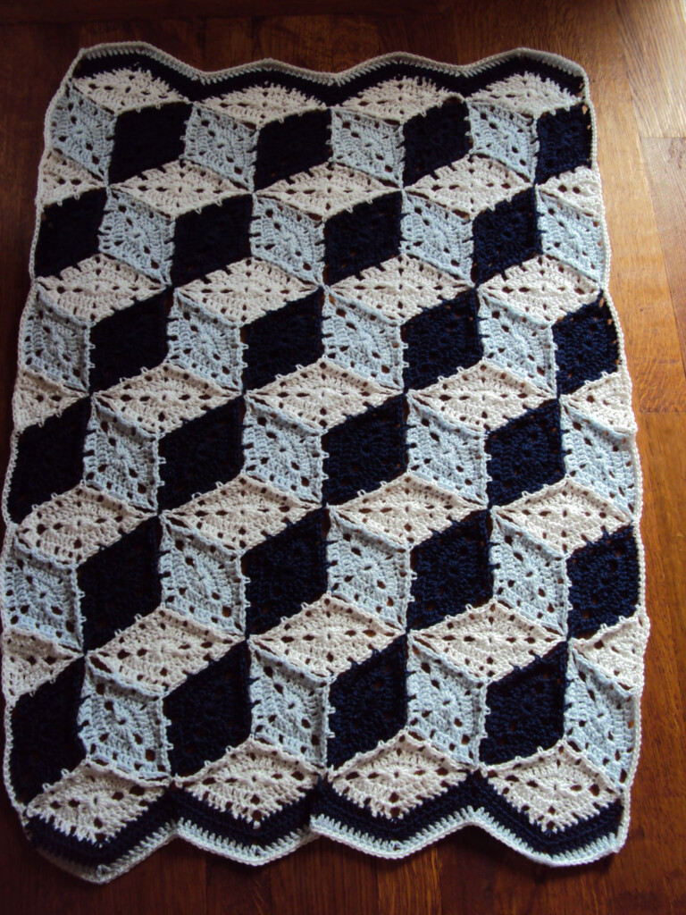 Tumbling Blocks Crochet Baby Blanket would Love To Figure This One Out 