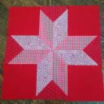 Vintage Pieced 16 Inch Quilt Block Red And White Fabrics