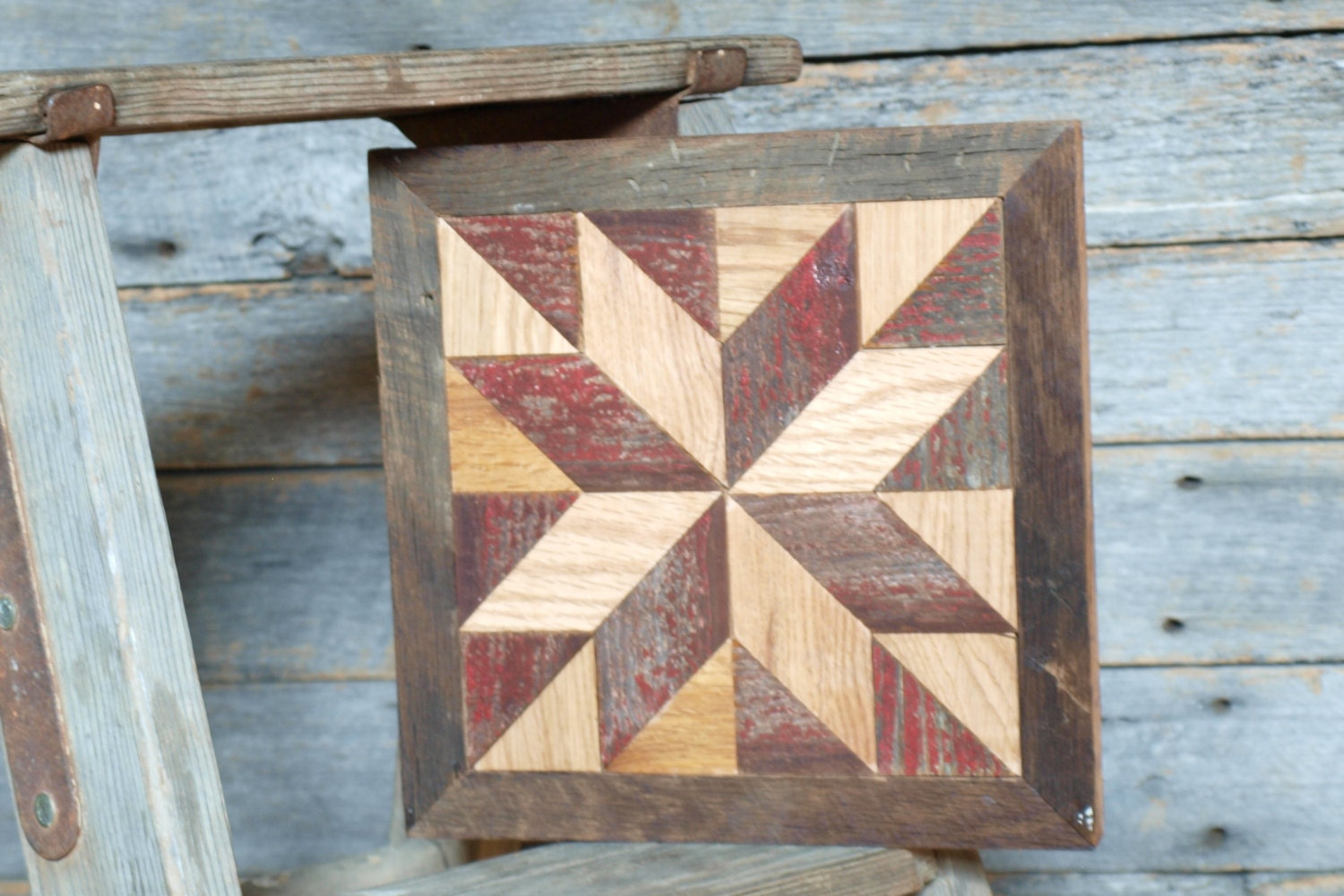 Wooden Barn Star Quilt Block Rustic Decor