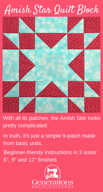 Amish Star Quilt Block 6 9 And 12 Finished