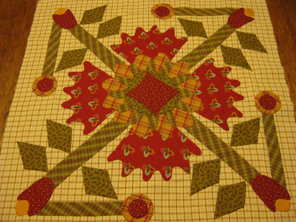 Dixie Doodles Spencer Museum Quilt Crown Of Thorns Block