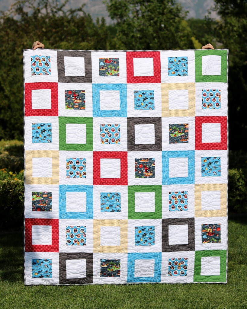 Framed Squares Throw Sized Free Quilt Pattern Quilt Patterns Quilt 