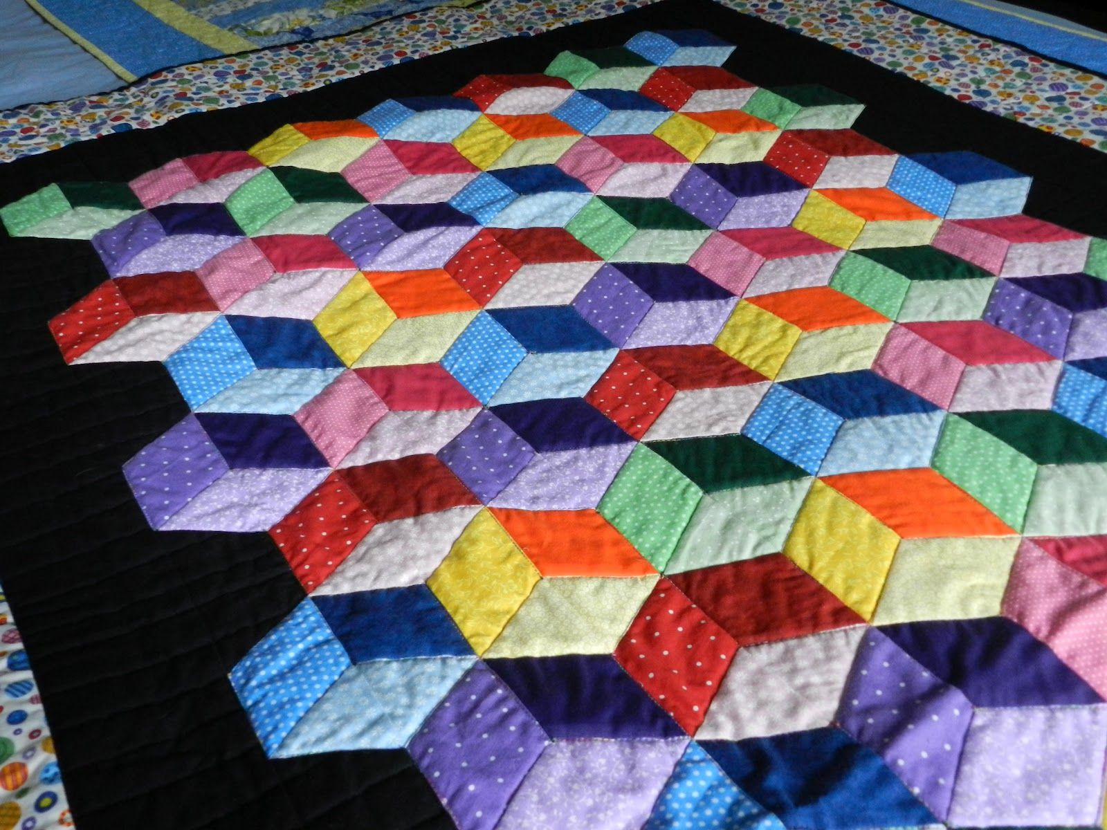 Free Tumbling Block Quilt Pattern Quilty Pleasures Show Tell 