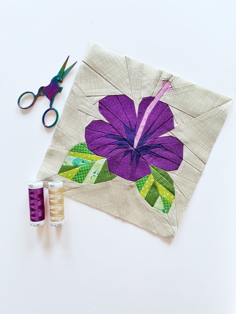 Hibiscus Quilt Block Pattern Hibiscus Flower PDF Instant Download 